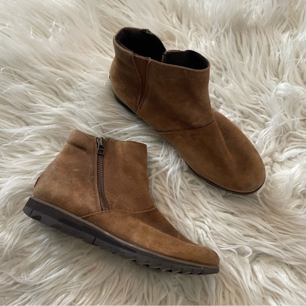 Sorel‎ Harlow zip waterproof leather ankle booties ladies size 9.5